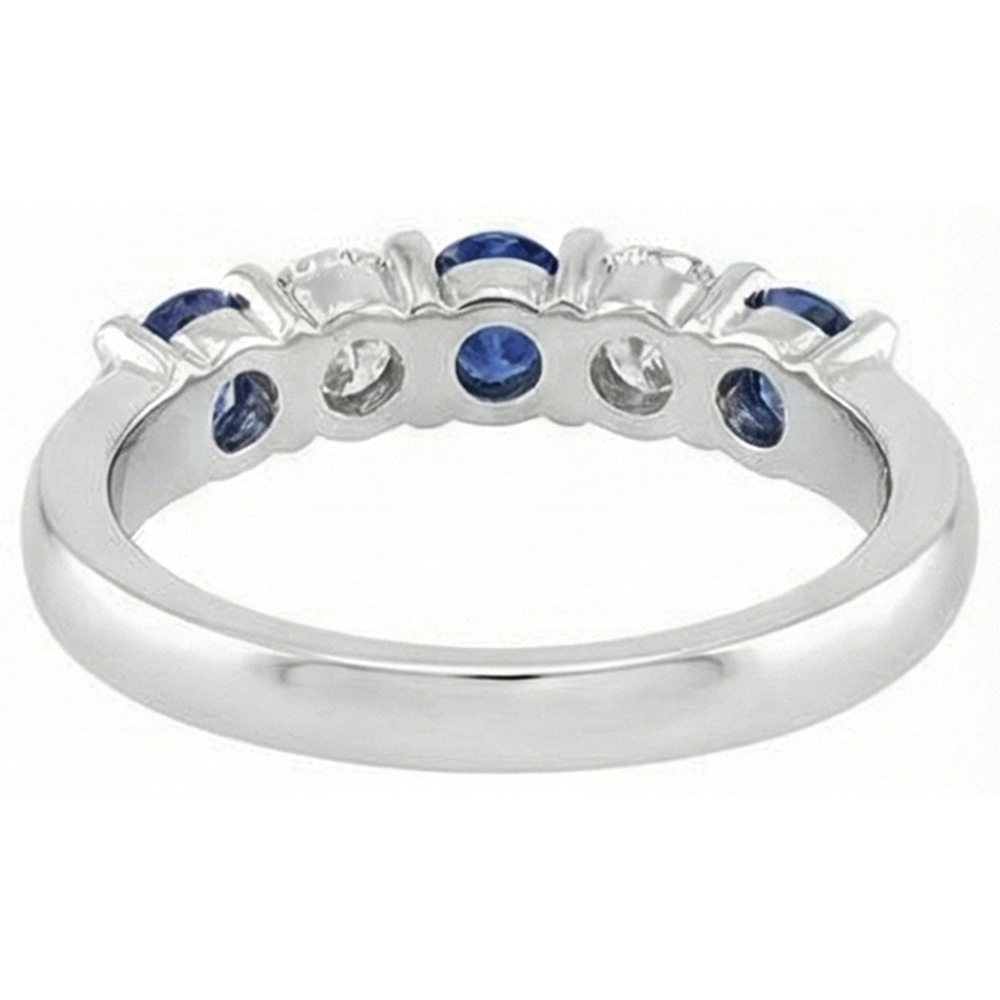 2.45 Ct Round Sri Lanka Sapphire Natural Earth Mined Diamond ( Not Lab Grown ) Wedding Band