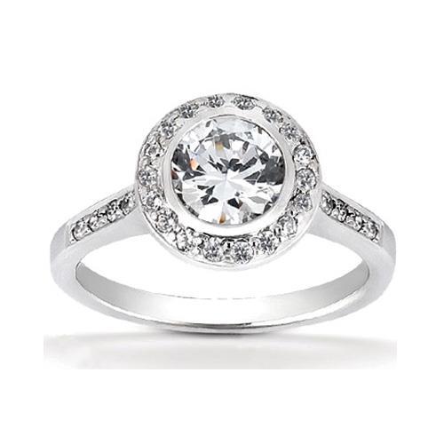 2.50 Carat Halo Natural Diamond Wedding Ring White Gold