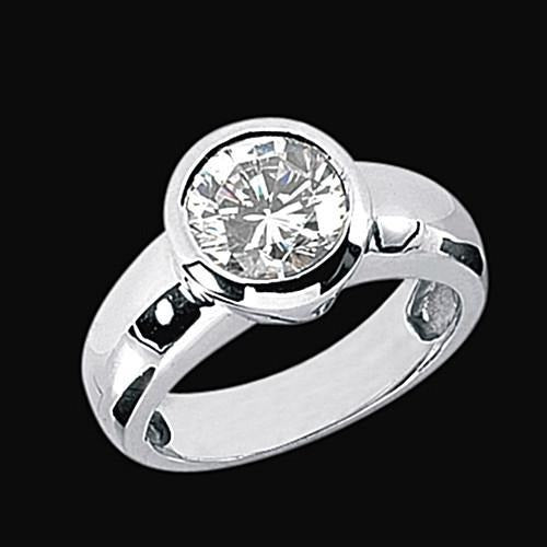 2.50 Carat Natural Diamond Solitaire Ring H Si1 Men's Jewelry