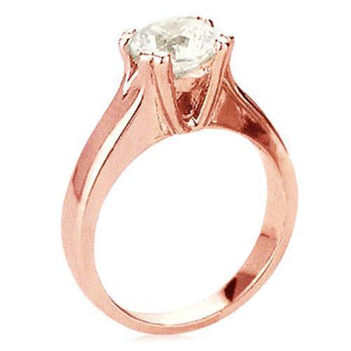 2.50 Carat Natural Diamond Solitaire Ring Rose Gold