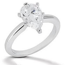 2.50 Carat Pear Real Natural Earth Mined Diamond Solitaire Ring White Gold Jewelry New