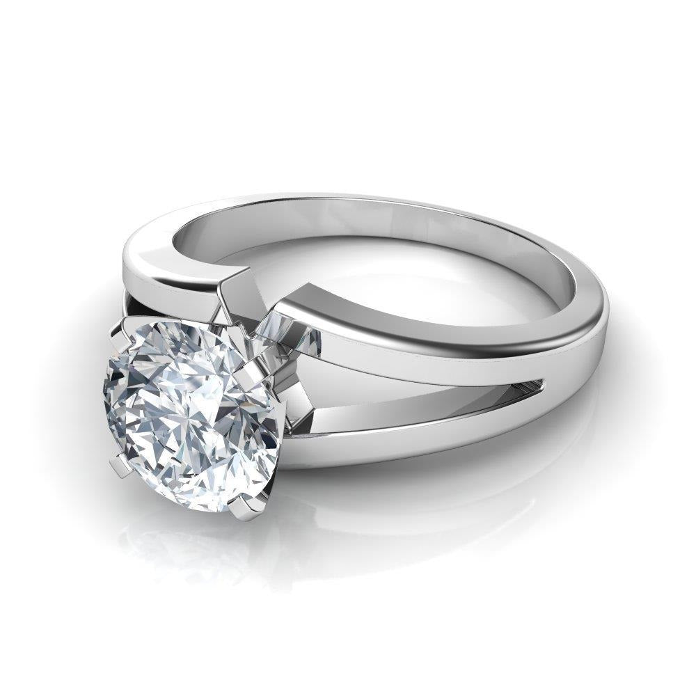 2.50 Carat Sparkling Solitaire Real Diamond Anniversary Ring - Solitaire Ring-harrychadent.ca