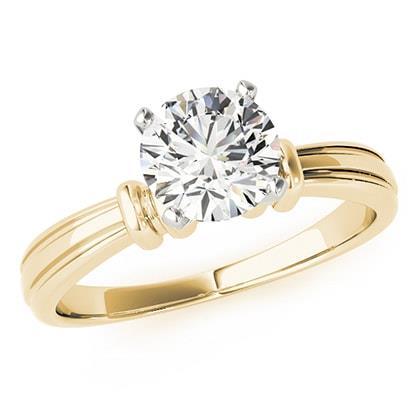 2.50 Carats Big Round Real Diamond Solitaire Ring Yellow Gold 14K New
