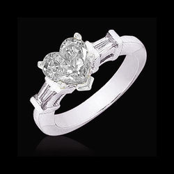 2.50 Carats Heart Cut Natural Diamond Ring Three Stone Jewelry