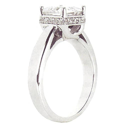 2.50 Carats Hidden Halo Princess Cut Real Diamond Engagement Ring New