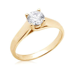 2.50 Carats Natural Diamond Solitaire Ring Yellow Gold 14K