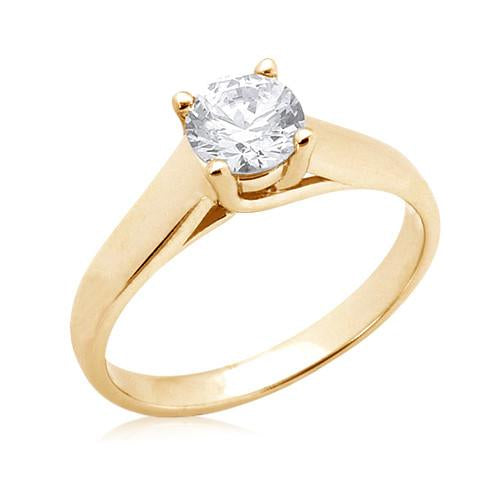 2.50 Carats Natural Diamond Solitaire Ring Yellow Gold 14K