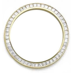 2.50 Carats Princess Real Diamond Bezel To Fit Rolex Datejust Watch YG 14K