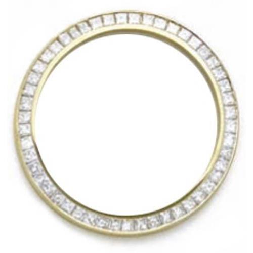 2.50 Carats Princess Real Diamond Bezel To Fit Rolex Datejust Watch YG 14K