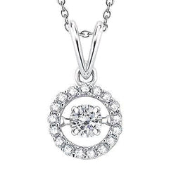 2.50 Carats Round Cut Genuine Natural Earth Mined Diamonds Pendant Necklace White Gold 14K