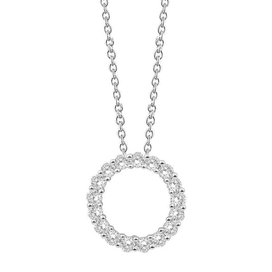 2.50 Carats Round Cut Natural Diamonds Women Pendant Necklace White Gold 14K