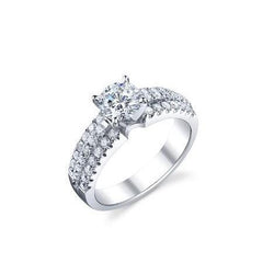 2.50 Carats Round Cut Real Diamonds Engagement Ring Triple Row New