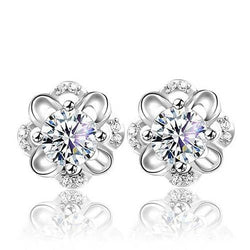 2.50 Carats Round Cut Real Diamonds Women Studs Earrings 14K White Gold New
