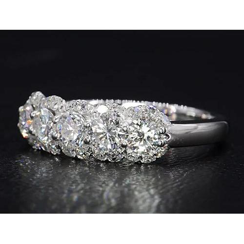 2.50 Carats Round Genuine Diamond Women's Anniversary Ring