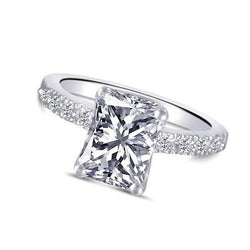 2.50 Carats Solitaire With Accents Genuine Diamond Engagement Ring