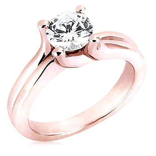 2.50 Ct. Round Genuine Diamond Solitaire Rose Gold Ring New