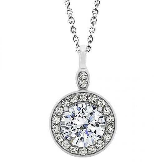 2.50 Ct. Round Real Diamonds Necklace Pendant Without Chain White Gold 14K