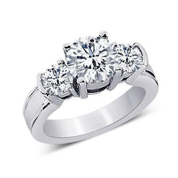 2.50 Ct. Round Real Diamonds Three Stone Anniversary Ring