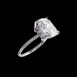2.50 Ct. Sparkling Cushion Real Diamond Ring Solitaire With Accents