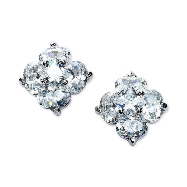 2.50 Ct Oval And Princess Cut Genuine Diamond Stud Earring 14K White Gold