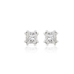 2.50 Ct Real Natural Earth Mined Diamond Lady Studs Earrings Asscher Cut