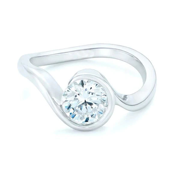 2.50 Ct Round Cut Real Diamond Solitaire Engagement Ring White Gold