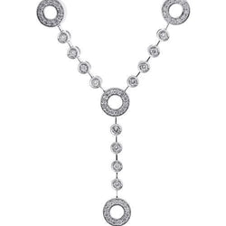 2.50 Ct Round Cut Small Natural Earth Mined Diamonds Women Necklace White Gold 14K