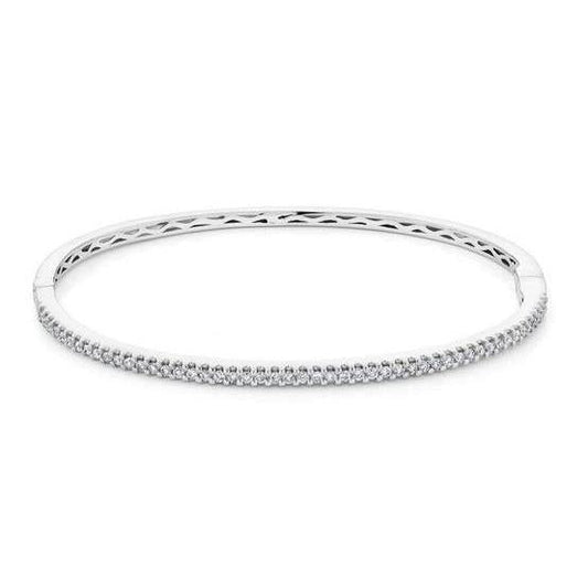 2.50 Ct Round Natural Diamonds Ladies Bangle 14K White Gold