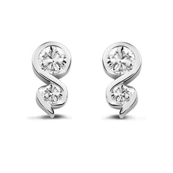 2.50 Ct Sparkling Round Cut Real Diamonds Women Studs Earrings White Gold