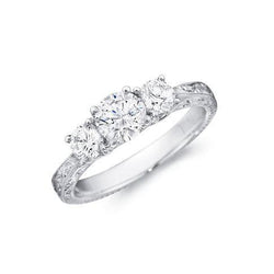 2.50 Ct Three Stone Round Cut Real Natural Earth Mined Diamonds Anniversary Ring