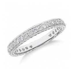 2.50 Ct Round Cut Lab Grown Diamonds Ladi Wedding Band 14K White Gold