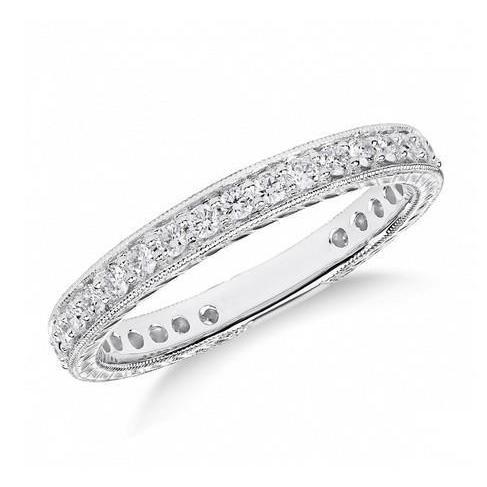 2.50 Ct Round Cut Lab Grown Diamonds Ladi Wedding Band 14K White Gold