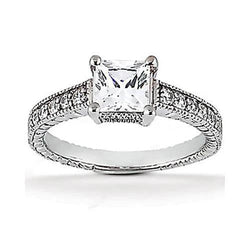 2.51 Carat Genuine Natural Earth Mined Diamond Antique Style Ring With Accents White Gold Jewelry