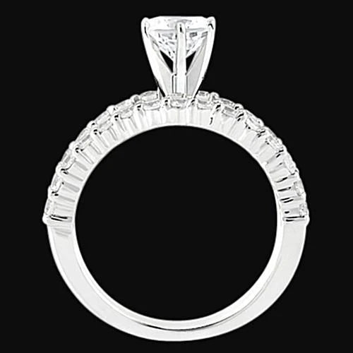 2.51 Carat Real Diamonds Engagement Ring Double Shank White Gold