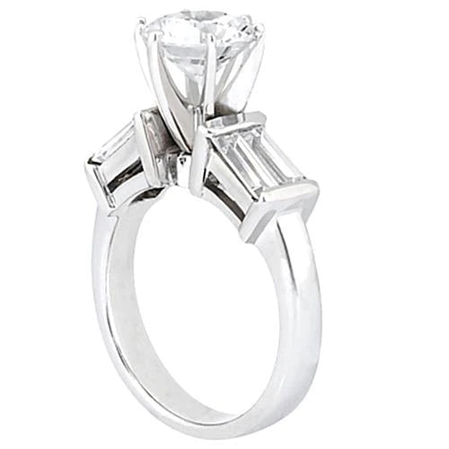 2.51 Carats Real Diamond Engagement Ring White Gold 