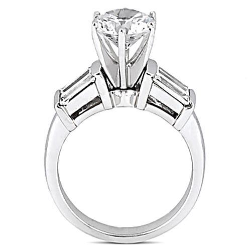 2.51 Carats Real Diamond Ring White Gold Jewelry