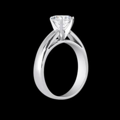 2.51 Carats Solitaire Cathedral Natural Diamond Ring White Gold