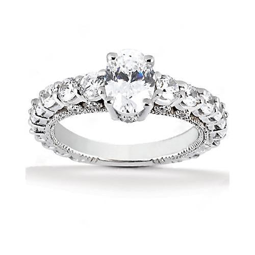 2.51 Ct. Real Diamond Anniversary Ring With Accents