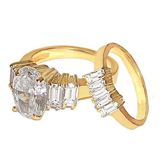 2.51 Ct. Real Diamonds Engagement Ring Band Set Gold Yellow