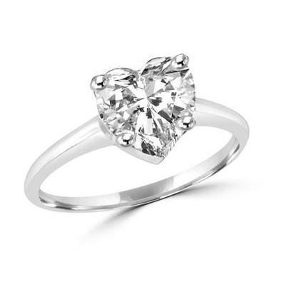 2.5 Carat Heart Genuine Diamond Solitaire Ring