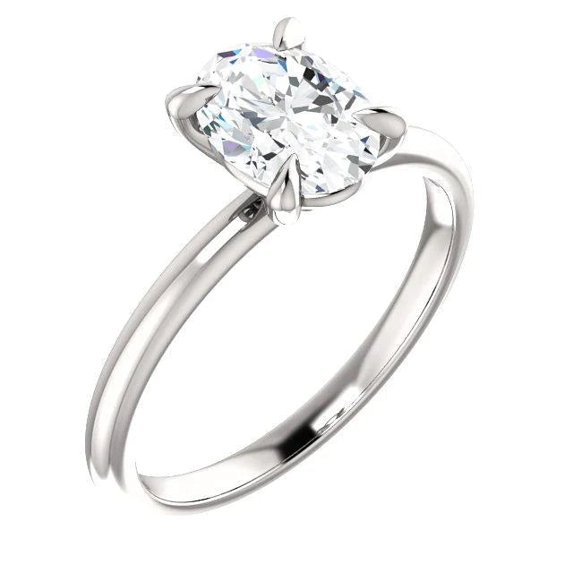 2.5 Carat Oval Real Diamond Thin Band Ring - Solitaire Ring-harrychadent.ca