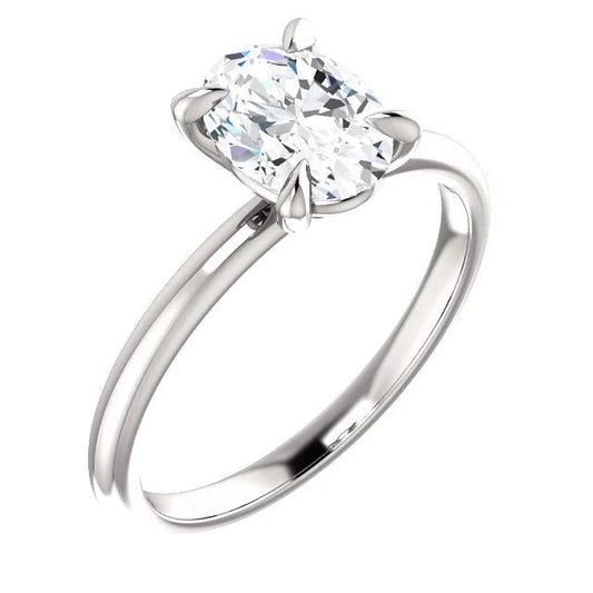 2.5 Carat Oval Real Diamond Thin Band Ring - Solitaire Ring-harrychadent.ca