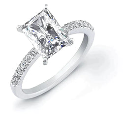 2.5 Carat Radiant And Round Natural Earth Mined Diamond Ring