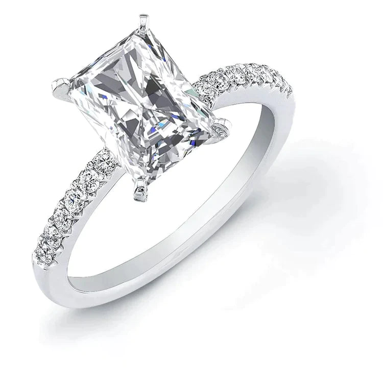 2.5 Carat Radiant And Round Natural Diamond Ring