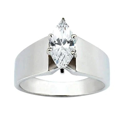 2.5 Carat Real Marquise Diamond Thick Shank Ring