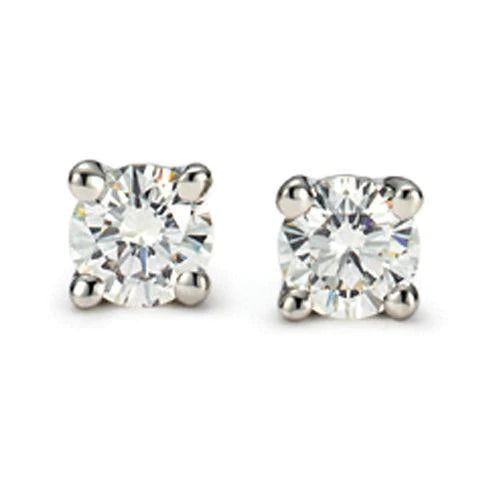 2.5 Carats Real Diamond Women Stud Earrings White Gold 14K