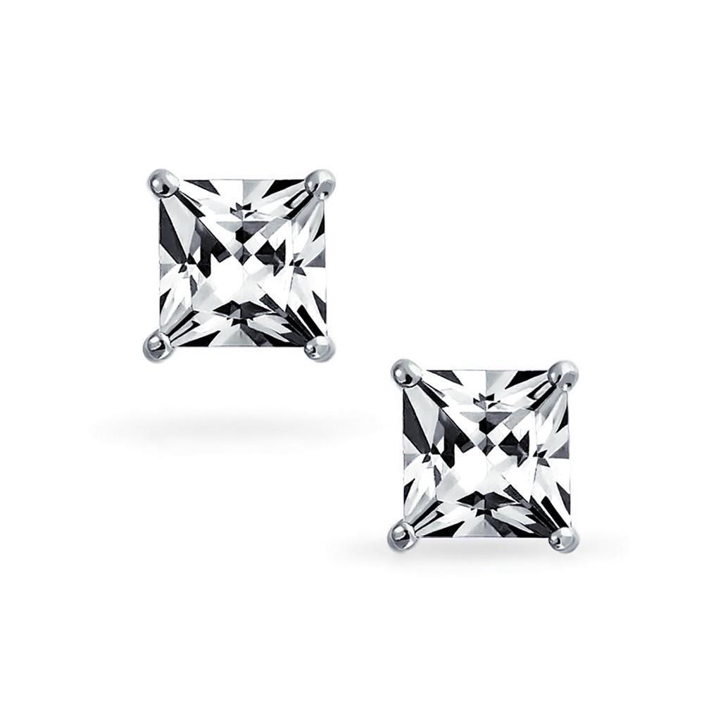 2.5 Ct Princess Cut Genuine Diamond Stud Earring 14K White Gold New