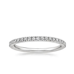 2.5 Ct Prong Set Round Cut Natural Diamonds Wedding Band 14K White Gold