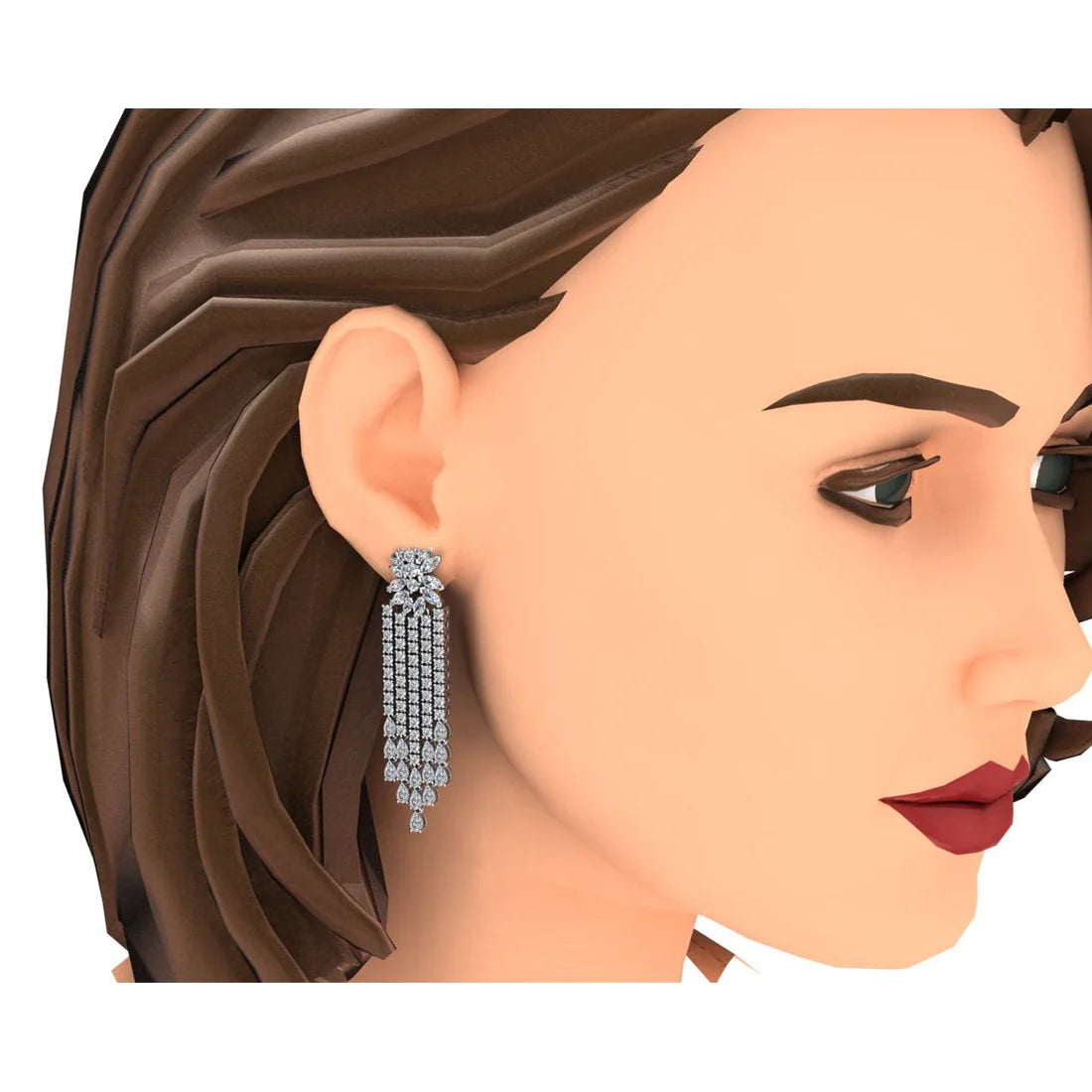  Natural Diamond Chandelier Earrings