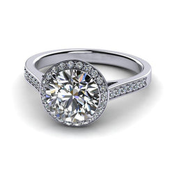 2.60 Carats Natural Earth Mined Diamond Wedding Halo Ring Gold White 14K